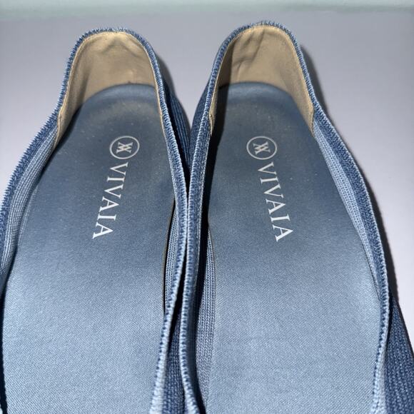 Vivaia Lightweight Square-toe V-Cut Flats Women’s 41 (10) blue Flexible Knitted - Picture 5 of 6